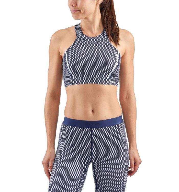 Skins - Speed Sport - BH Damen - Textured Square Navy/White - SK-DA40720135026FXS - Sportbrands24