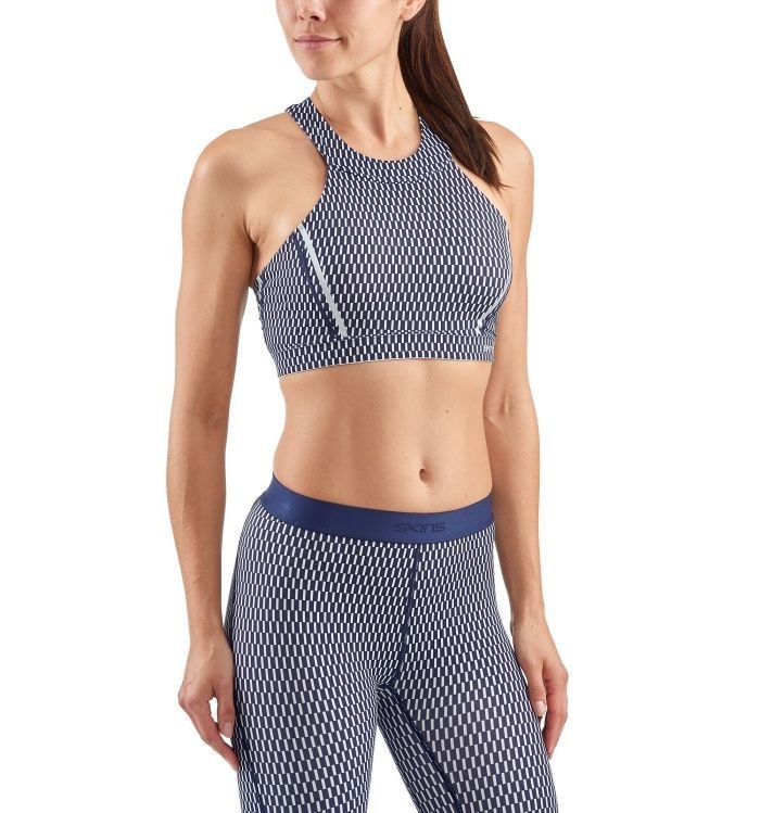 Skins - Speed Sport - BH Damen - Textured Square Navy/White - SK-DA40720135026FXS - Sportbrands24