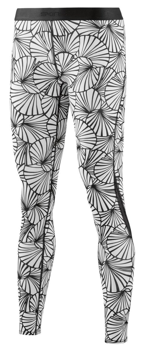 Skins - DNAmic Long Tights Kompressionshose Damen - Graphic Sunfeather Black&White - SK-DA99060015019FXS - Sportbrands24