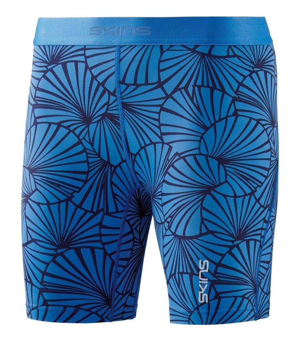 Skins - DNAmic Shorts Kompressionshose Damen - Graphic Sunfeather Blue - SK-DA99060095021FL - Sportbrands24