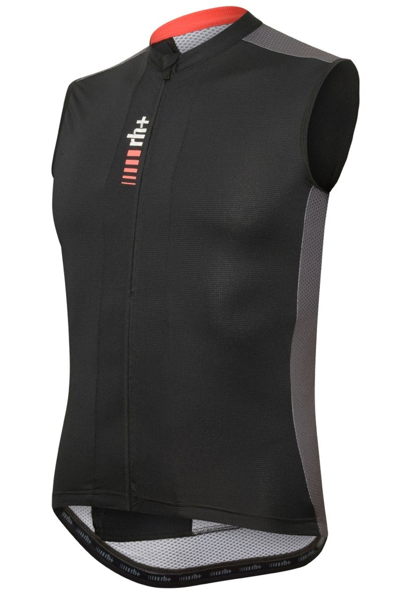 RH+ - New Primo Sleeveless Jersey Radtrikot Herren - black/beluga black/red code - RHB-ECU0839-965-XXXL - Sportbrands24
