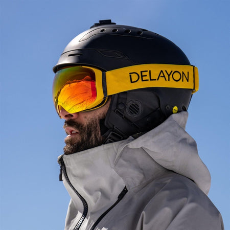 Delayon Eyewear - Explorer Skibrille - Hornet Yellow - Sens® Red (VLT 35%) - DL-C1-23-82477 - Sportbrands24