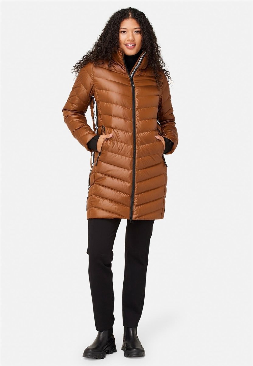 Krimson Klover - Compass Long Down Jacket Daunenjacke Damen - pecan - KK-F24102-212-XS - Sportbrands24