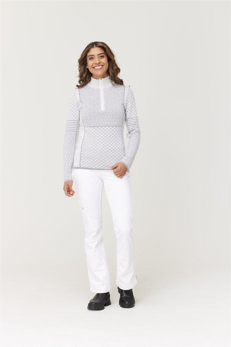 Krimson Klover - Pow Zip Neck Pullover Damen - snow - KK-F24700-101-XS - Sportbrands24