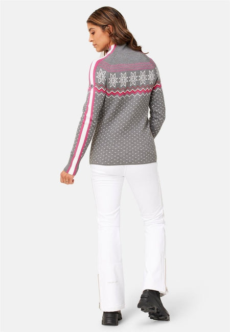 Krimson Klover - Snowhut Zip Neck Pullover Damen - m. grey - KK-F24713-037-XS - Sportbrands24