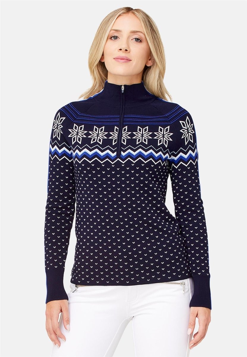 Krimson Klover - Snowhut Zip Neck Pullover Damen - navy - KK-F24713-413-M - Sportbrands24