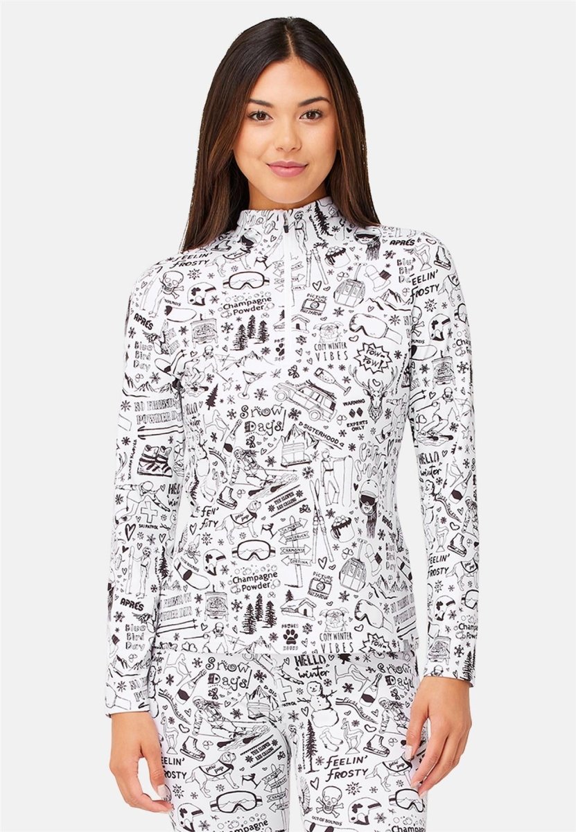 Krimson Klover - Graffiti Top Baselayer - Top Damen - white - KK-F24818-957-XS - Sportbrands24