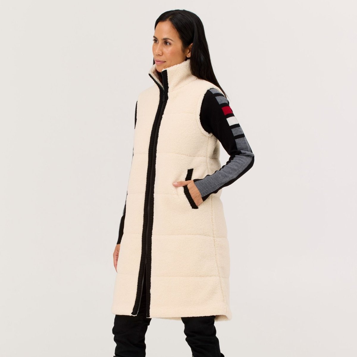 Krimson Klover - Kira Fleece Vest Long Fleeceweste Damen - natural - KK-F25201-105-XS - Sportbrands24