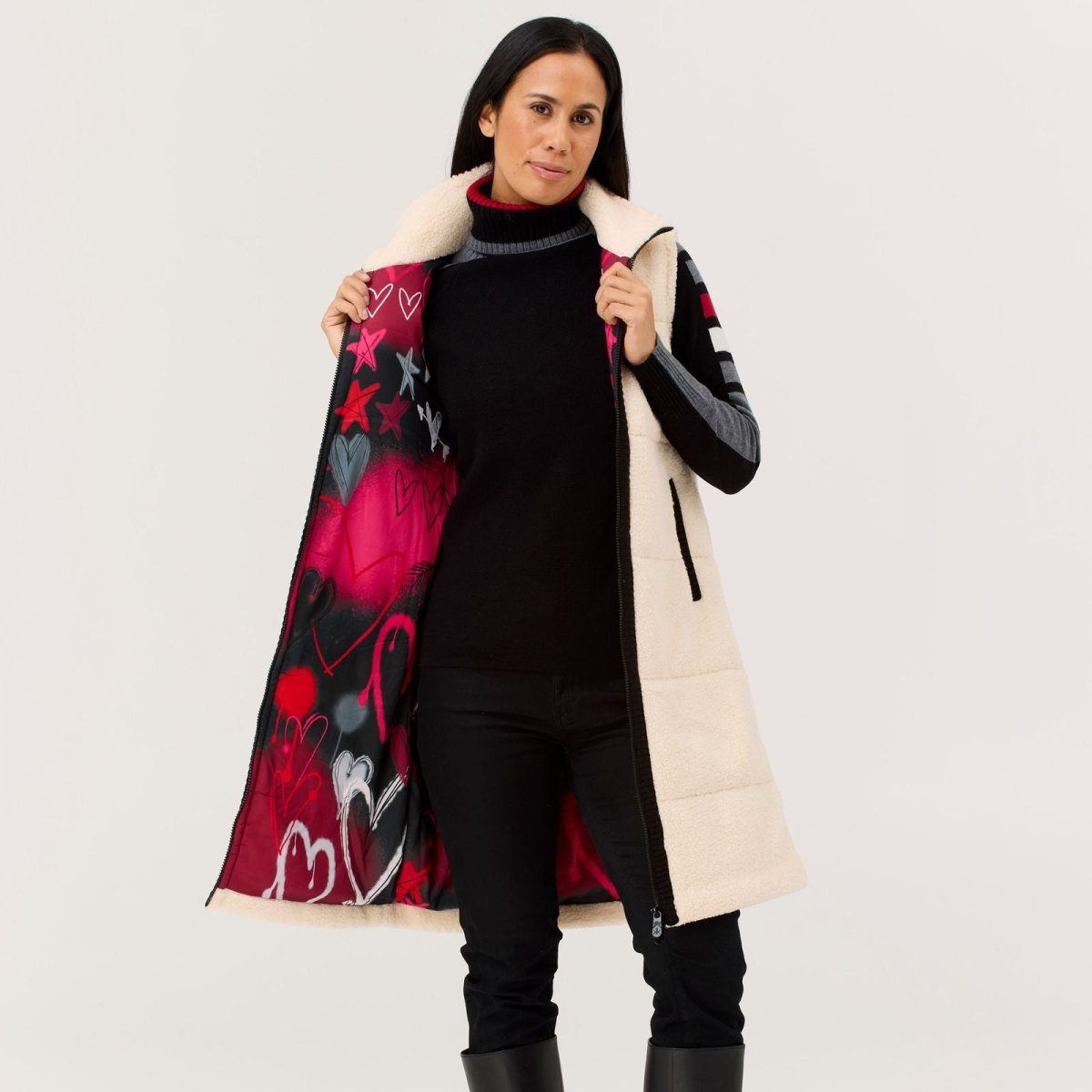 Krimson Klover - Kira Fleece Vest Long Fleeceweste Damen - natural - KK-F25201-105-XS - Sportbrands24