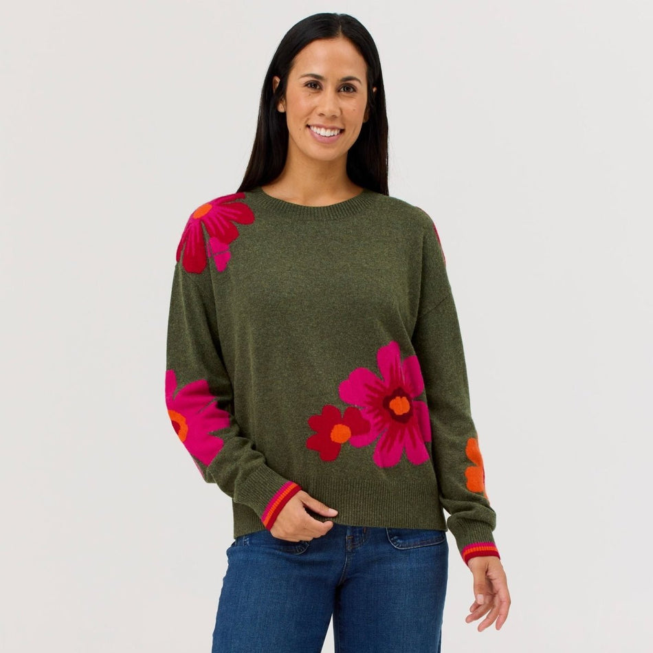 Poppy Sweater Strickpullover Damen - hunter