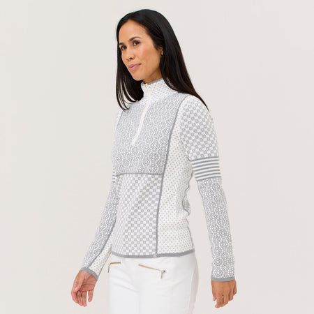 Krimson Klover - Pow Zip Neck Merinopullover Damen - snow - KK-F25700-101-XS - Sportbrands24