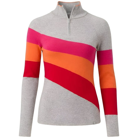 Krimson Klover - Riva Zip Neck Strickpullover Damen - silver - KK-F25714-045-XS - Sportbrands24