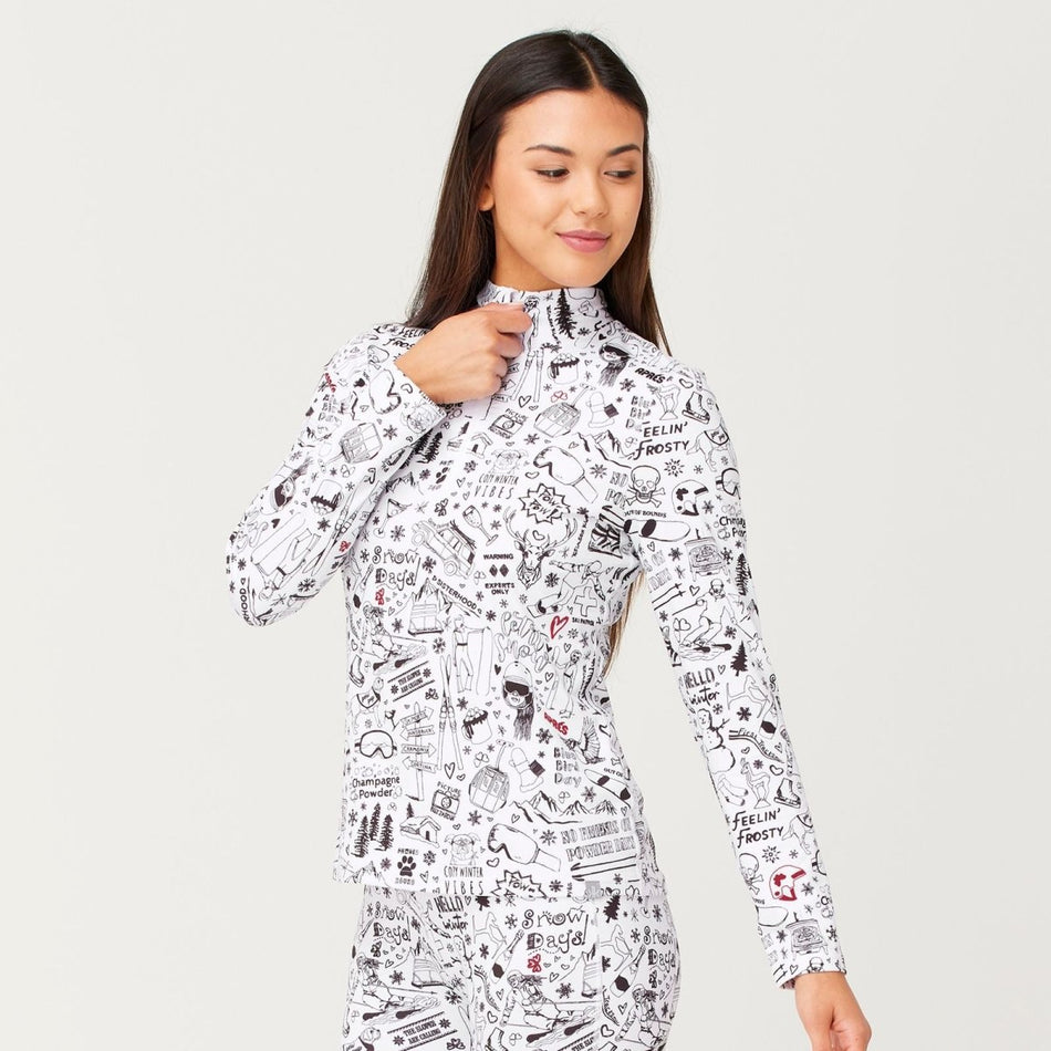 Graffiti Top Baselayer Damen - snow