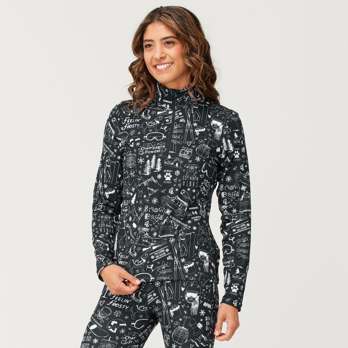 Krimson Klover - Graffiti Top Baselayer Damen - black - KK-F25818-952-XS - Sportbrands24