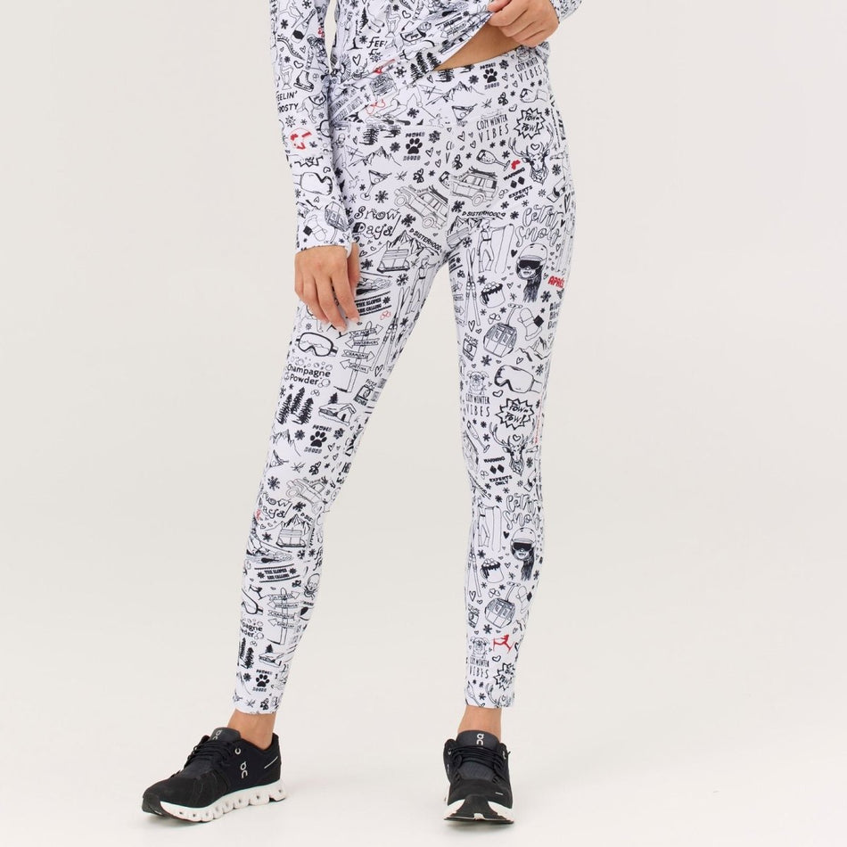 Graffiti Legging Baselayer-Legging Damen - snow
