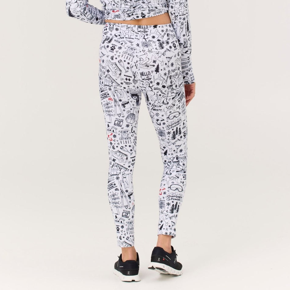 Graffiti Legging Baselayer-Legging Damen - snow