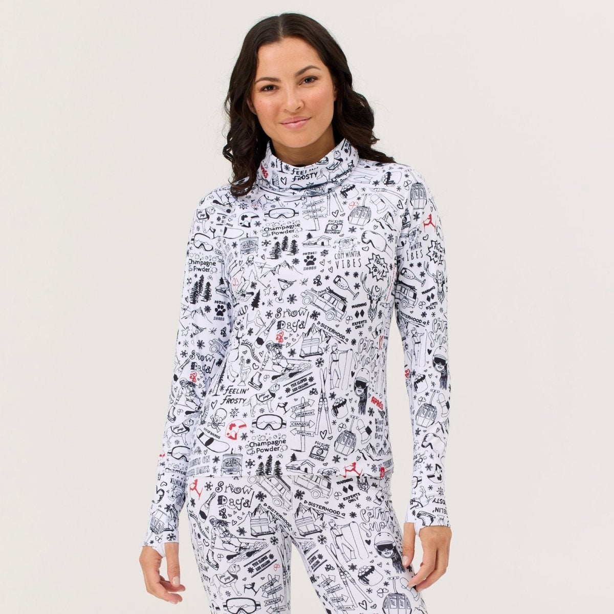 Krimson Klover - Graffiti Turtleneck Baselayer Damen - snow - KK-F25820-950-XS - Sportbrands24