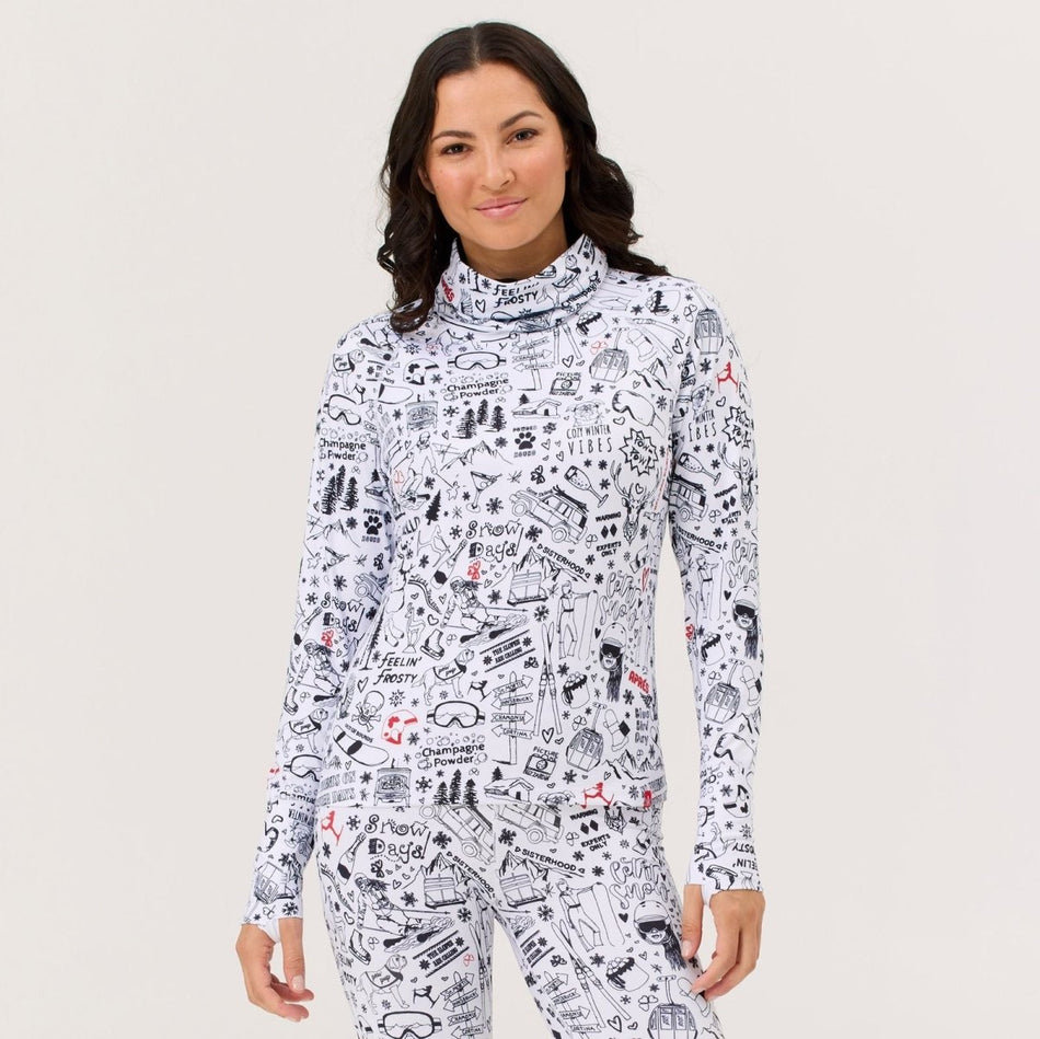 Graffiti Turtleneck Baselayer Damen - snow