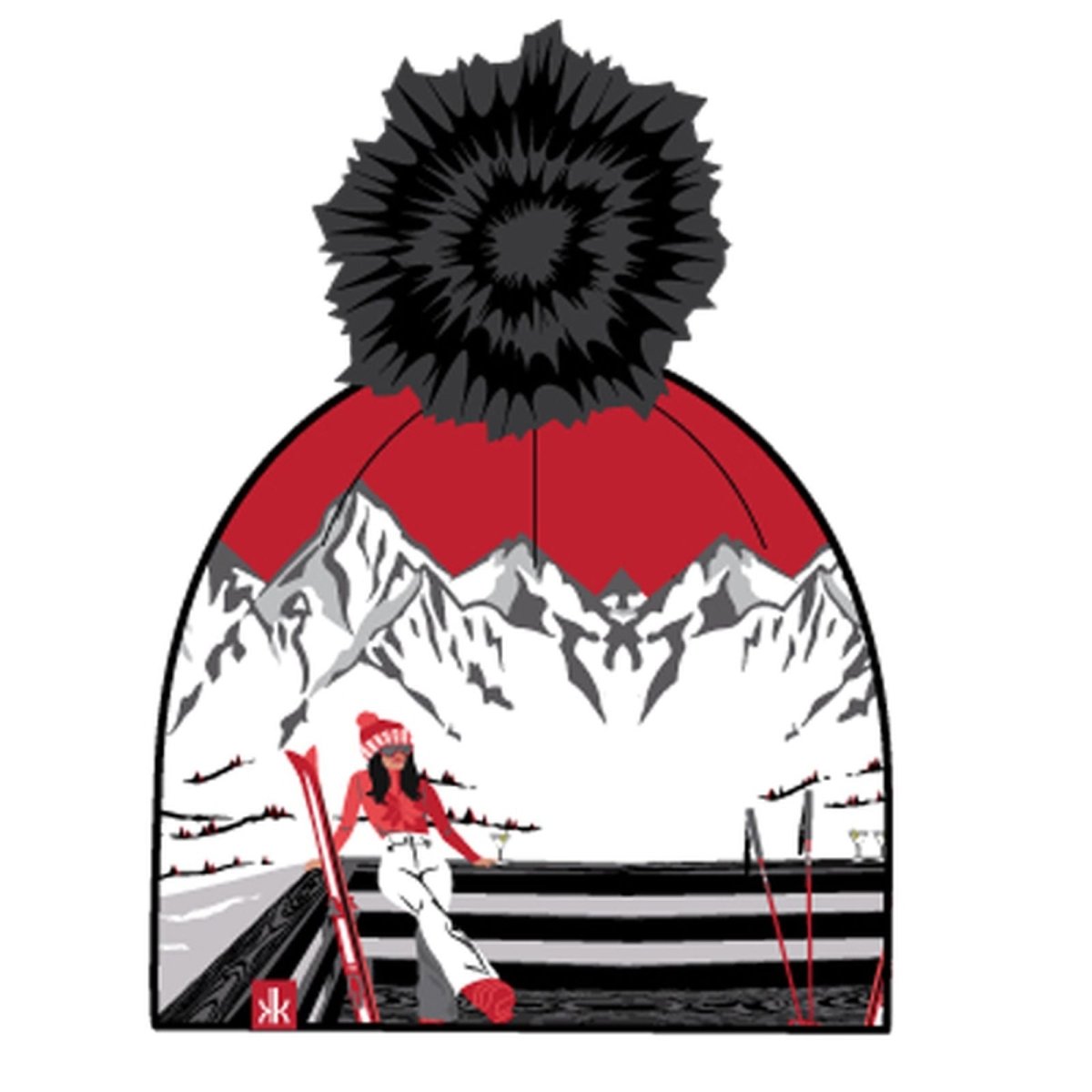 Krimson Klover - Illustrated Beanie Mütze Damen - apres anyone racing red - KK-F25900-942-OS - Sportbrands24