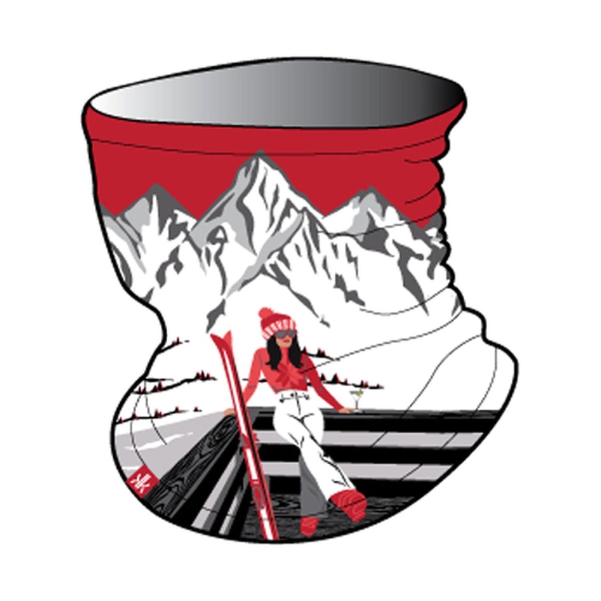 Krimson Klover - Illustrated Gaiter Schlauchschal Damen - apres anyone racing red - KK-F25902-942-OS - Sportbrands24