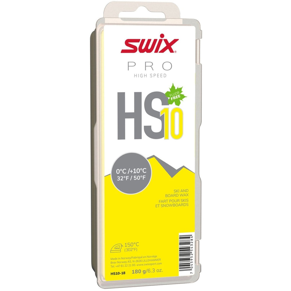 Swix - HS10 Yellow, 0°C/+10°C Gleitwachs - HS10 Yellow 0°C/+10°C, 180g - SX-HS10-18 - Sportbrands24