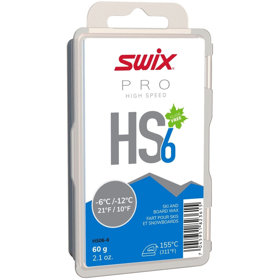 Swix - HS6 Blue, - 6°C/ - 12°C Gleitwachs - HS6 Blue - 6°C/ - 12°C, 60g - SX-HS06-6 - Sportbrands24