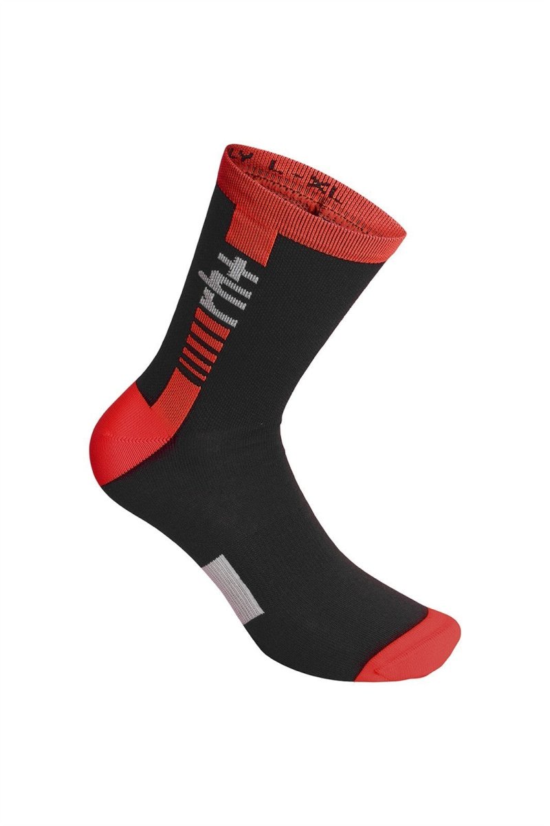 RH+ - Logo Merino Sock 15 Radsocke - black/white/red code - RHB-ICX9188-987-L/XL - Sportbrands24