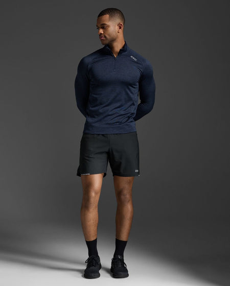 2XU - Ignition 1/4 Zip Longsleeve Herren - midnight/silver reflective - 2X - MR7318A - MDN/SRF - S - Sportbrands24