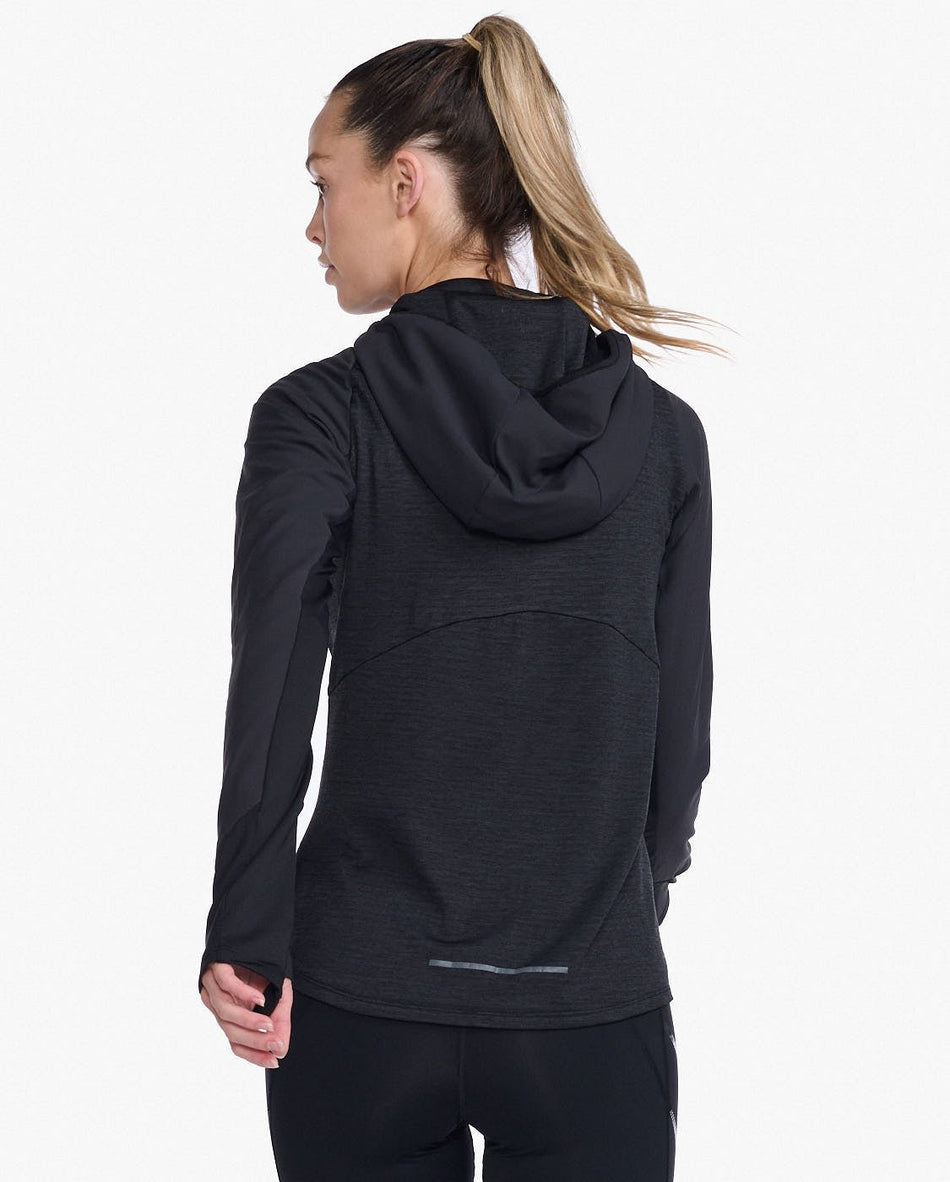 2XU - Ignition Shield Hooded Mid - Layer Funktionsjacke Damen - black/black reflective - 2X - WR6833A - BLK/BRF - S - Sportbrands24