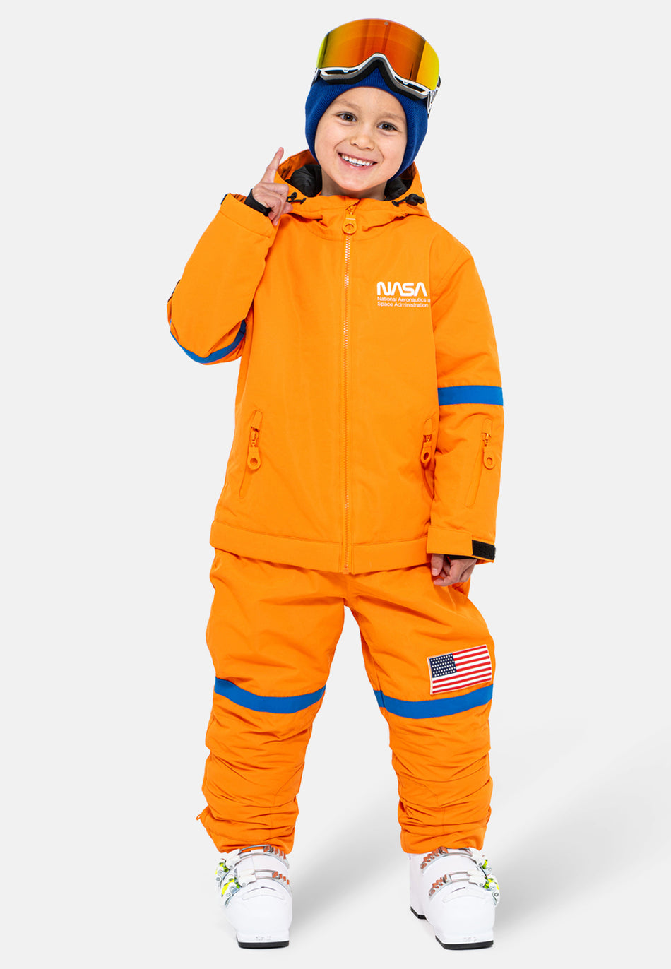 Kids Snow Suit Overall Jugend - orange nasa