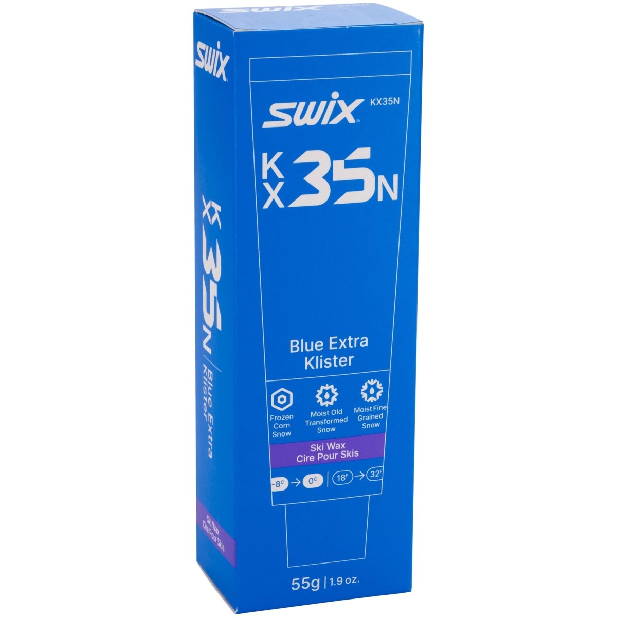 Swix - KX35N Blue Extra Klister - 8°C to 0°C - KX35N Blue Extra Klister - 8°C to 0°C, 55g - SX-KX35N - Sportbrands24