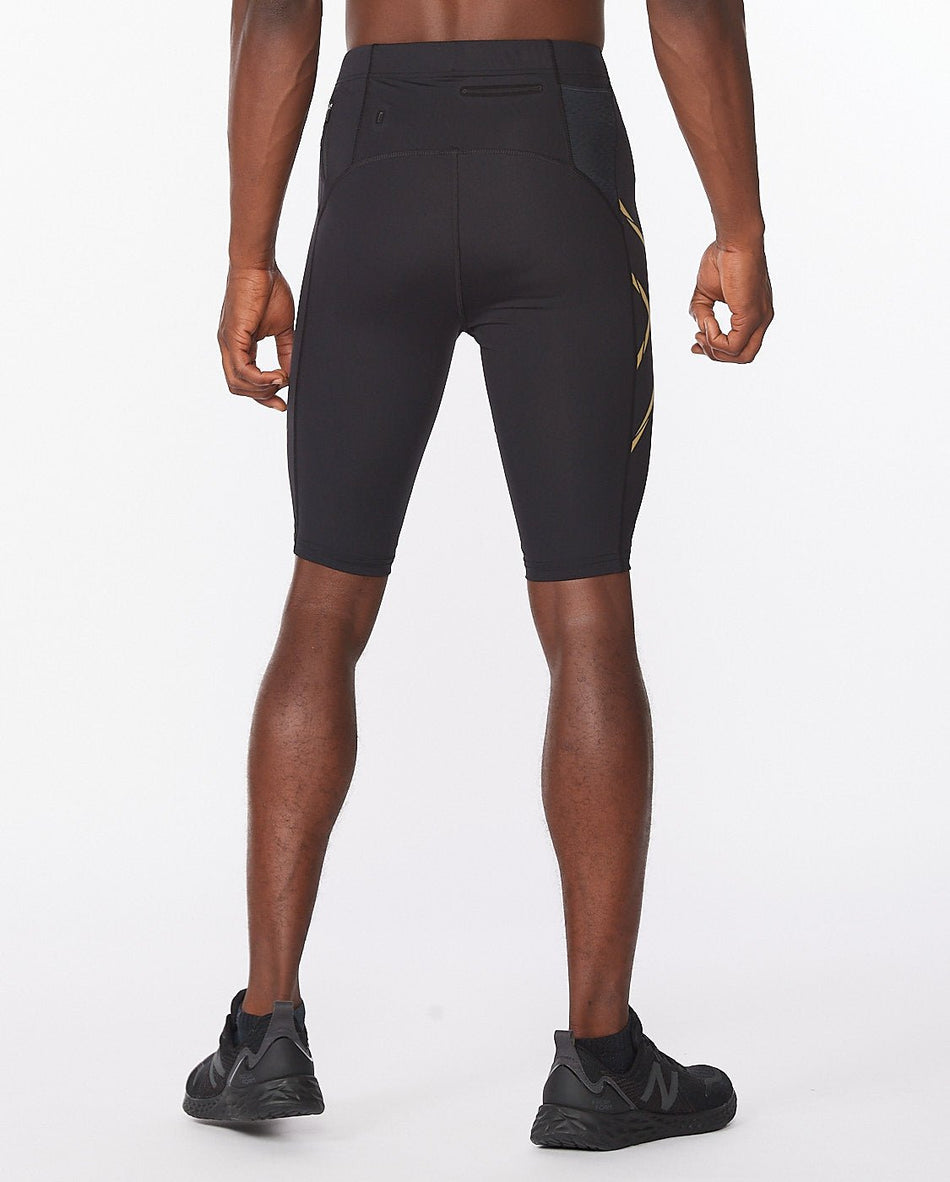 2XU - Light Speed Compression Laufshorts Herren - black/gold reflective - 2X - MA5331B - BLK/GRF - S - Sportbrands24