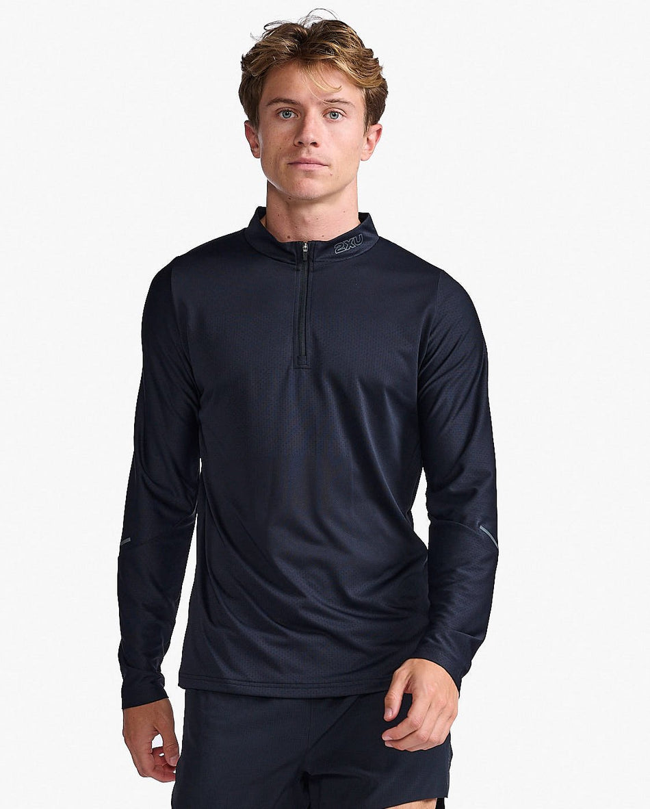 2XU - Light Speed Tech 1/4 Zip Longsleeve Herren - black/black reflective - 2X - MR6960A - BLK/BRF - XS - Sportbrands24