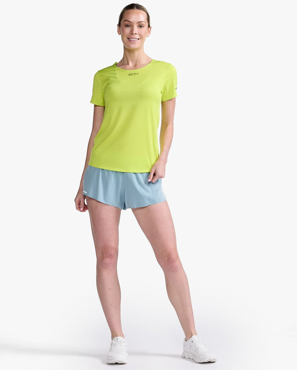 2XU - Light Speed Tech Tee Funktionsshirt Damen - volt/black reflective - 2X - WR7152A - VOL/BRF - XS - Sportbrands24