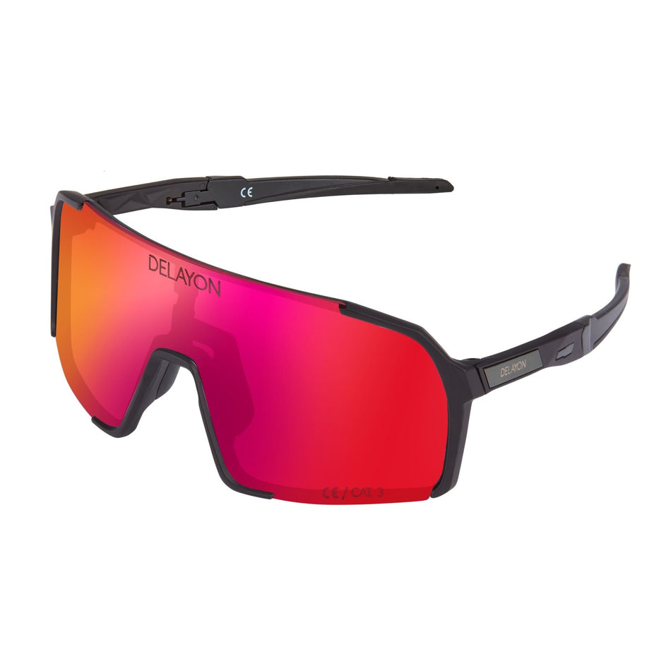 Delayon Eyewear - Line Tracer Sportbrille - Matte Black/Red VLT 18 - DL - C3 - 21 - 21131 - Sportbrands24