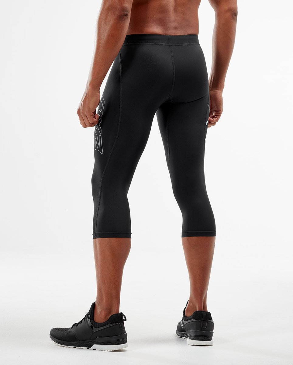 2XU - Core Compression 3/4 Tights Herren - black/silver - 2X-MA3850B-BLK/SIL-MT - Sportbrands24