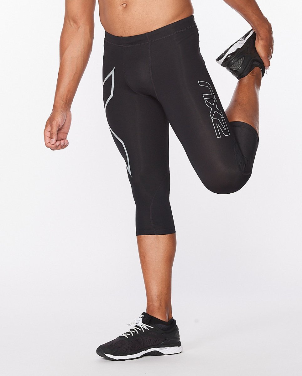 2XU - Core Compression 3/4 Tights Herren - black/silver - 2X-MA3850B-BLK/SIL-MT - Sportbrands24