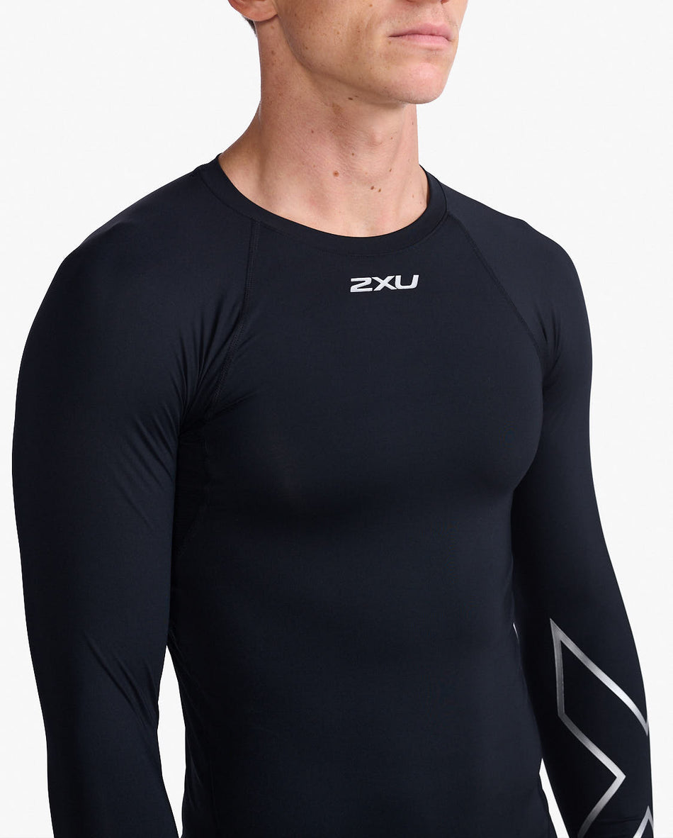 Core Compression Long Sleeve Longsleeve Herren - black-silver