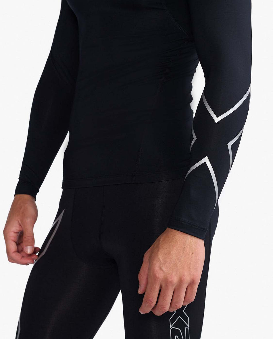 Core Compression Long Sleeve Longsleeve Herren - black-silver