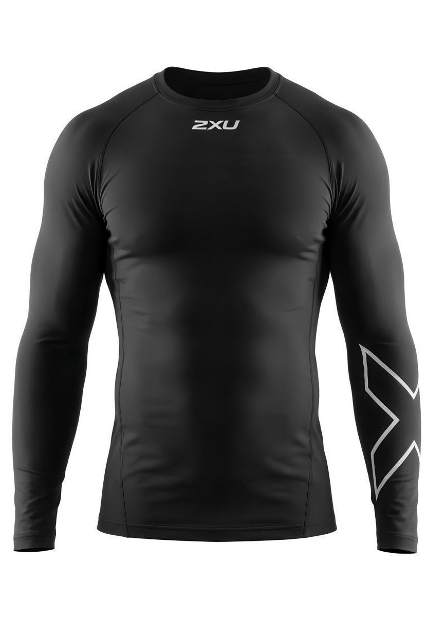 2XU - Core Compression Long Sleeve Longsleeve Herren - black/silver - 2X-MA6398A-BLK/SLV-XS - Sportbrands24