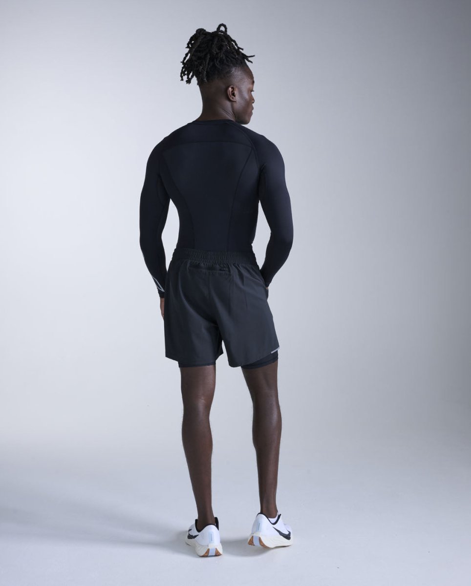 2XU - Core Compression Long Sleeve Longsleeve Herren - black/silver - 2X-MA6398A-BLK/SLV-XS - Sportbrands24