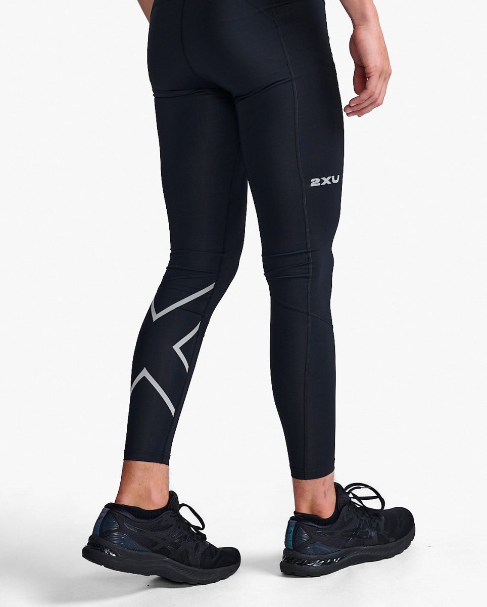 2XU - Aero Compression Lauftights Herren - black/silver reflective - 2X-MA7044B-BLK/SRF-XL - Sportbrands24