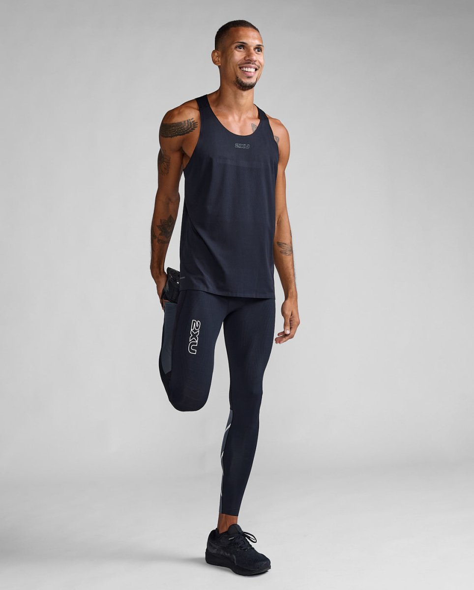 2XU - Light Speed React Compression Tights Herren - black/white reflective - 2X-MA7049B-BLK/WRF-XXS - Sportbrands24