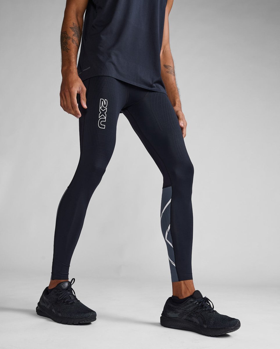 2XU - Light Speed React Compression Tights Herren - black/white reflective - 2X-MA7049B-BLK/WRF-XXS - Sportbrands24