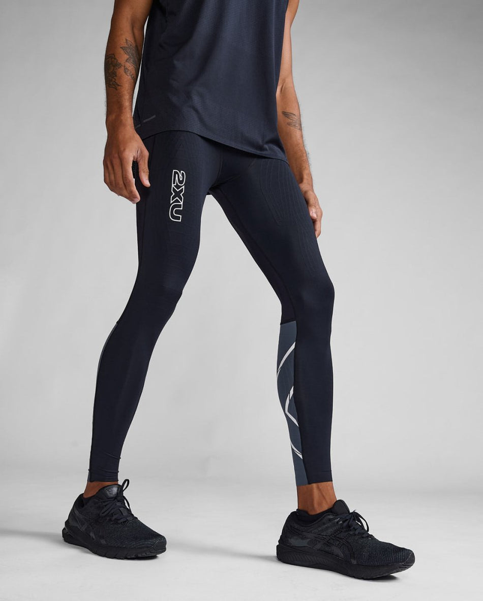 2XU - Light Speed React Compression Tights Herren - black/white reflective - 2X-MA7049B-BLK/WRF-XXS - Sportbrands24