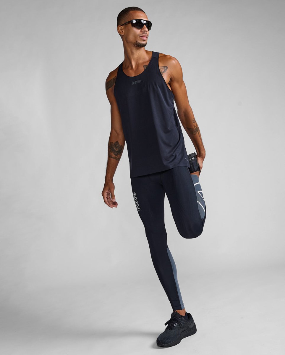 2XU - Light Speed React Compression Tights Herren - black/white reflective - 2X-MA7049B-BLK/WRF-XXS - Sportbrands24
