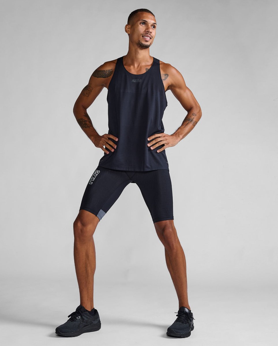 2XU - Light Speed React Shorts Herren - black/white reflective - 2X-MA7050B-BLK/WRF-XXS - Sportbrands24