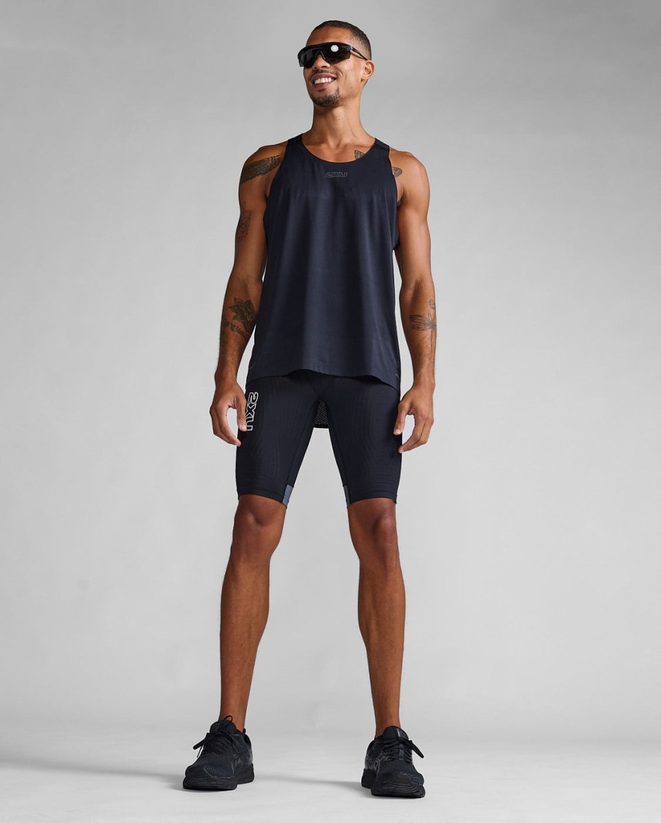 2XU - Light Speed React Shorts Herren - black/white reflective - 2X-MA7050B-BLK/WRF-XXS - Sportbrands24