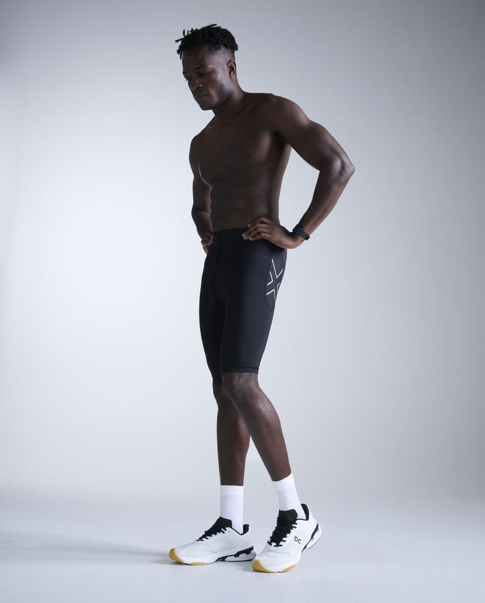 Aero Mesh Compression Shorts Compression tight Men - black/silver reflective