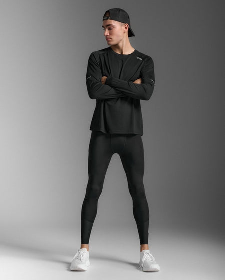 2XU - Aero Mesh Compression Tights Kompressionstight Herren - black/silver reflective - 2X-MA7377B-BLK/SRF-XXS - Sportbrands24
